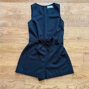 Urban Outfitters Black Sleeveless Romper with Bow Tie